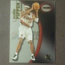 2000-01 Fleer E-X Scottie Pippen Portland Trailblazer #73 HOF Hall Of Fame Silver Sparkles Basketball Card Vintage Collectible Pro NBA Sports