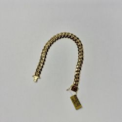 Another Miami Cuban 8inch 10mm Solid 925 Sterling Silver With 14k Plating 