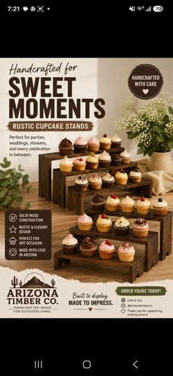 Arizona Timber Co. Rustic Wood Cupcake Stands