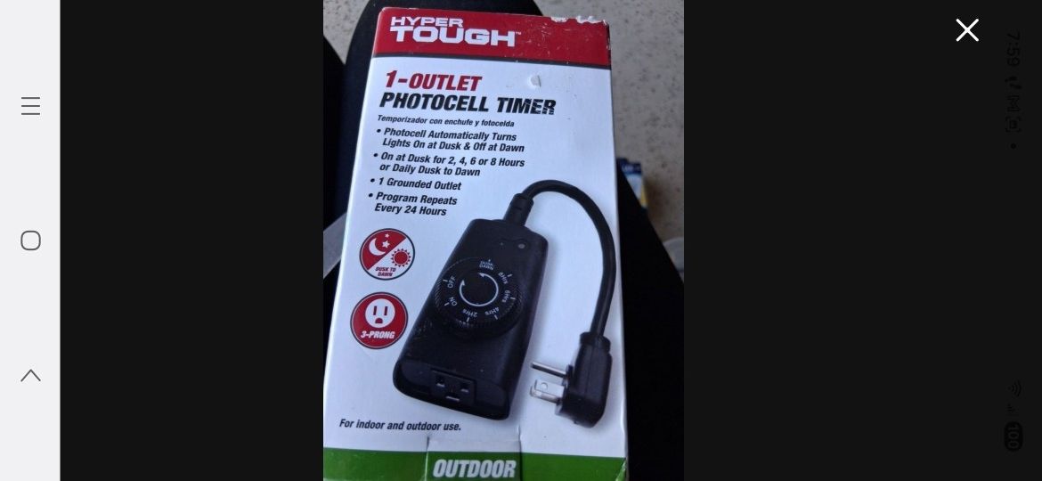 1 Outlet Photocell Timer. New