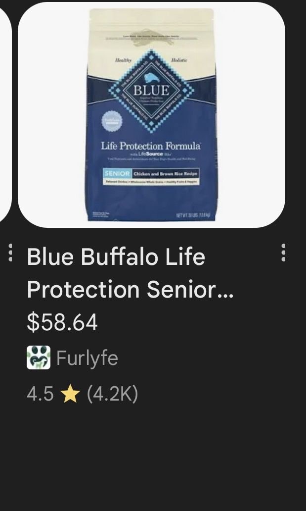 BLUE BUFFALO SENIOR 15lbs DOG FOOD