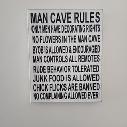 Man Cave Rules Plaque 