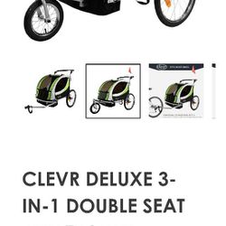 Clevr Deluxe 3 In 1 Bicycle Trailer 