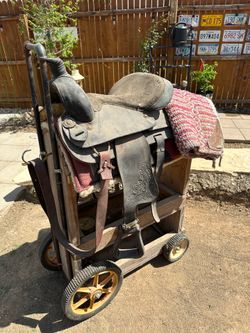 Vintage Horse Saddle On Custom Stand, For Sale/Trade