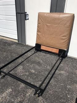 Twin size headboard and metal bed frame