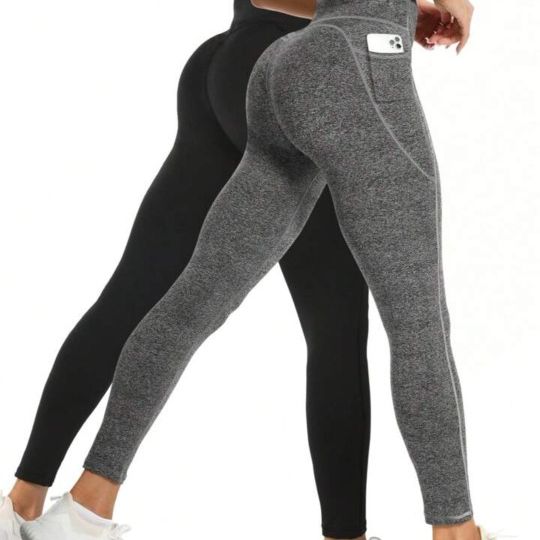 Women's Tight Sports Leggings Set with Naked Feeling and Phone Pocket, Yoga Pants for Fitness and Running