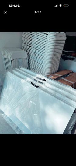 White Folding Tables and Chairs Lot