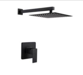 Nestfair 1-Spray Patterns 10 in. Wall Mount Rain Fixed Shower Head in Matte Black
