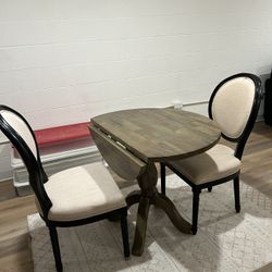 Drop Leaf Table & 2 Chairs