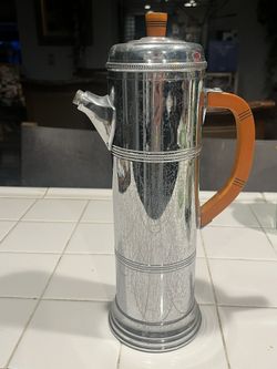 Vtg Art Deco Farber Bros. Krome Kraft Cocktail Shaker, Drink Server, MCM