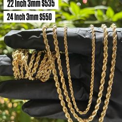 10k Gold Rope Chains