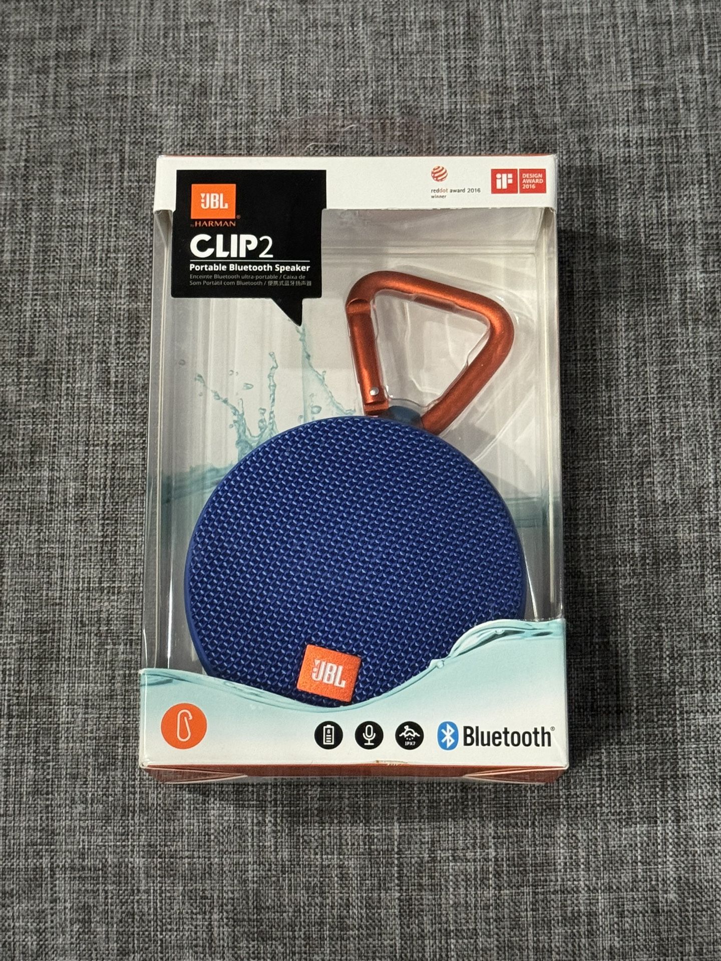 JBL Clip 2 Portable Bluetooth Speaker - Blue