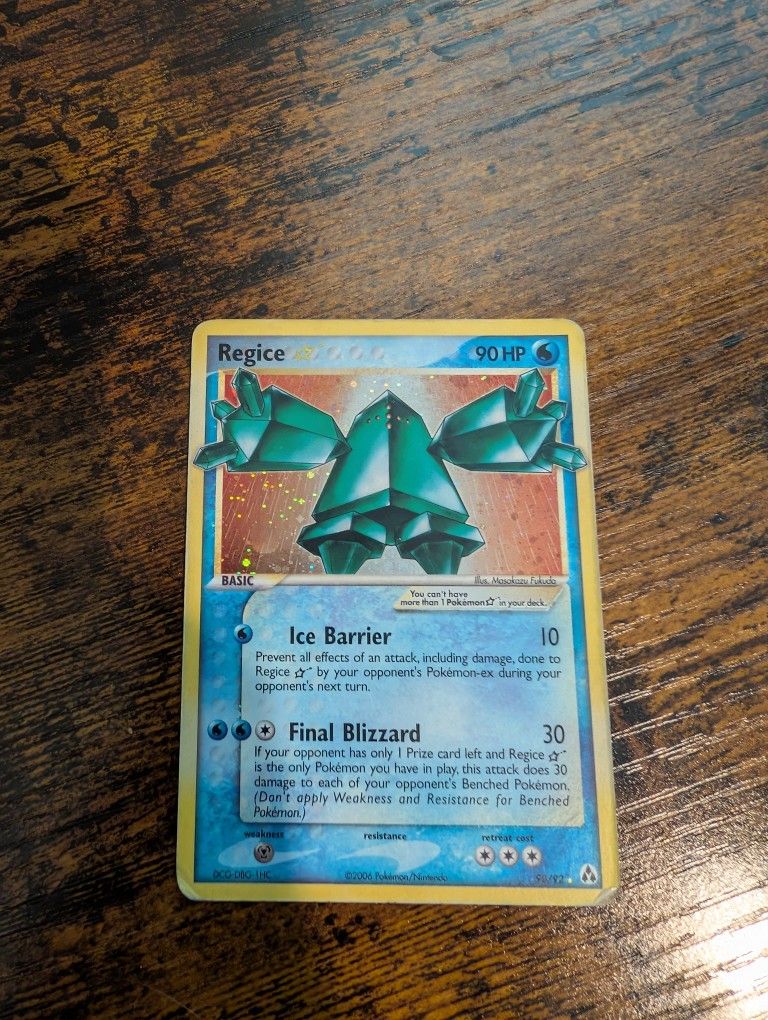 Regice Gold Star Pokemon Card