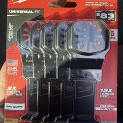 Milwaukee OPEN-LOK Variety Oscillating Blade Set w/ Japanese Hardwood Blade (5-Piece)