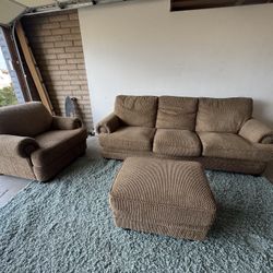 Twin Set Loveseat Sofa Couch Ottoman 