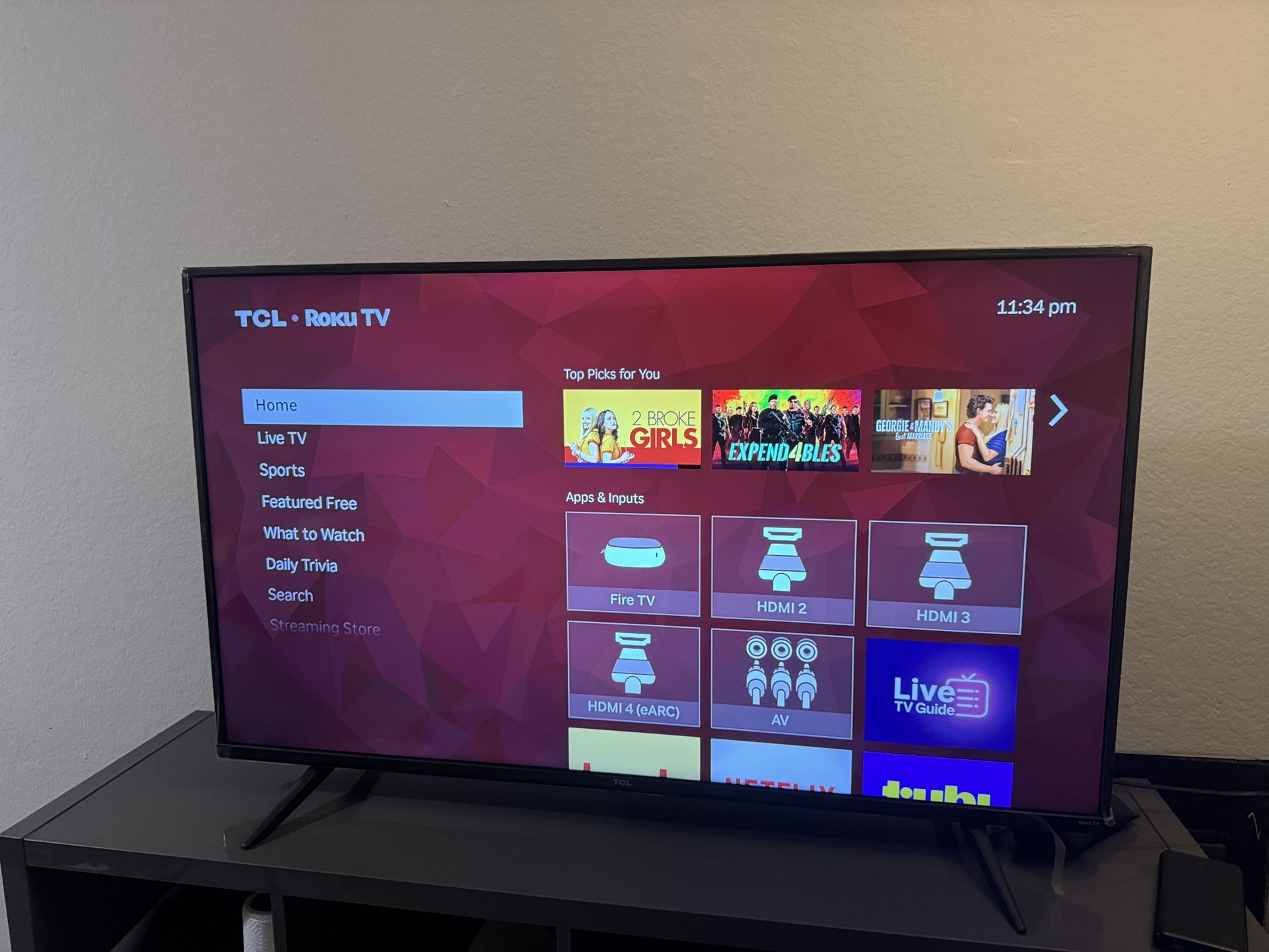 TCL Smart tv Roku 55”