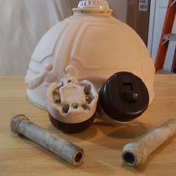 VINTAGE Lamp Shade 2-switches. 2-insulators