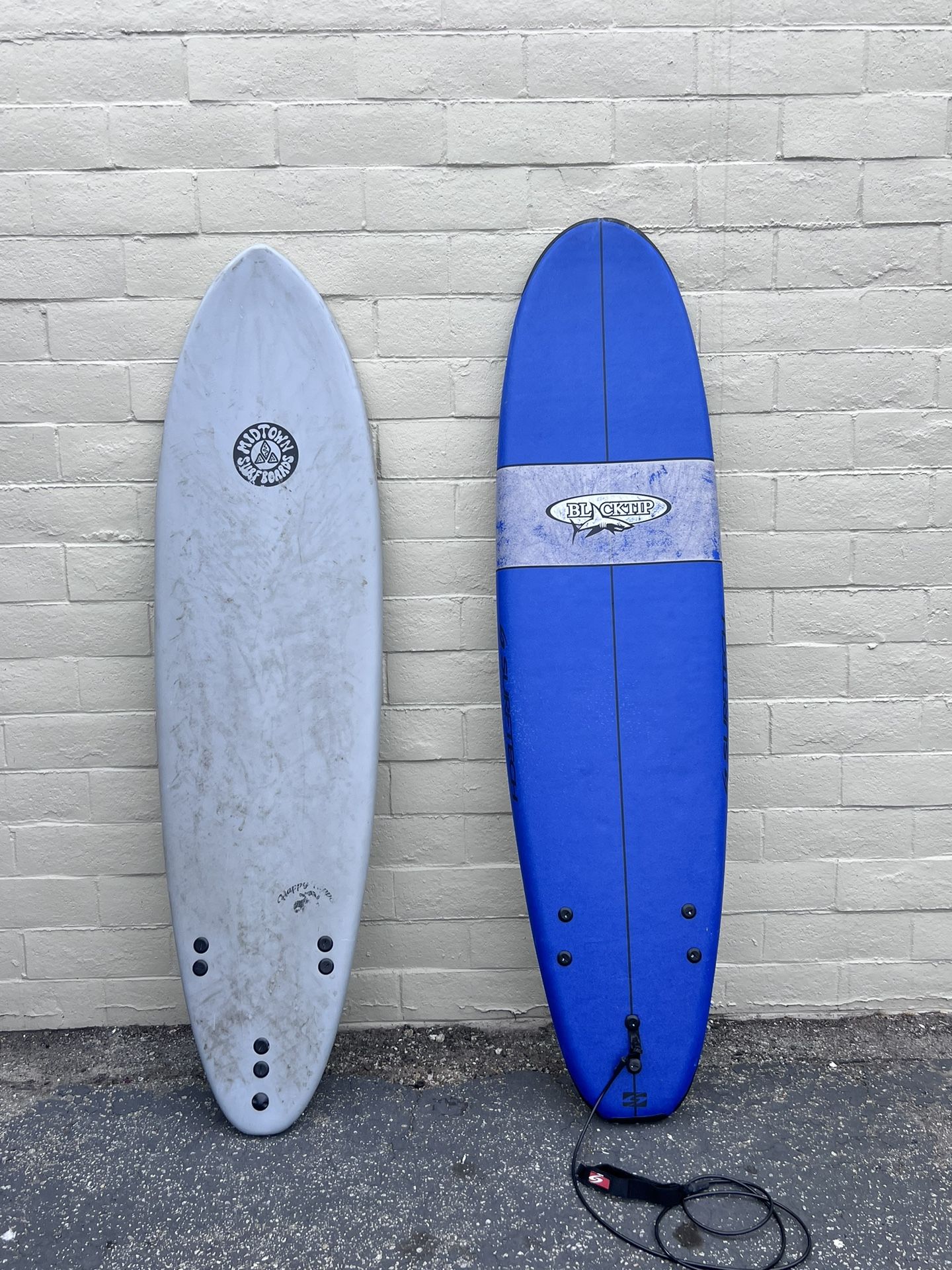 Two Soft Top Surfboards. 7’ Midtown and 7’6 Blacktip - $150 (santa cruz