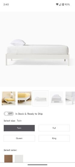West Elm Simple White Twin Frame Excellent Condition