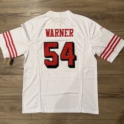 San Francisco 49ers Fred Warner White Throwback Stitched Jersey 