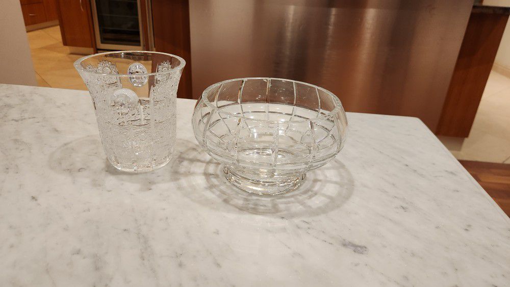 2 Crystal Serving Dishes
