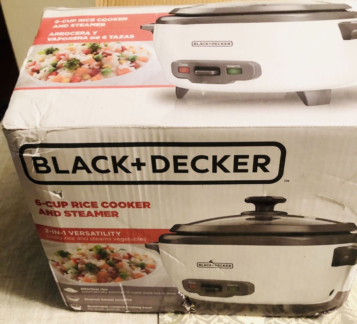  BLACK+DECKER Rice Cooker 6-Cup (Cooked) with Steaming