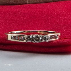 10K Yellow Gold Champagne Genuine Diamond Ring Size 8 - Solid Gold!/ Anillo de Oro con Diamantes Champagne! 👌🎁Post Tags: 10k 14k