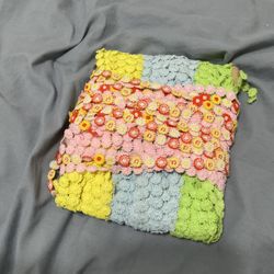 More than 15 Yards Daisy Flower Lace Trim - 1 Inch Colorful Floral Embroidery Eyelet Ribbon for Sewing Crafting Home Decor Scrapbooking Wedding Bouque