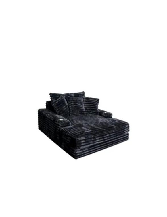 Ikon Home double Black And White Velvet sofa