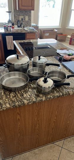 West Bend stainless steel-aluminum clad pan set