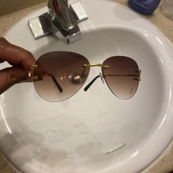 Cartier Sunglasses Gold Brown 