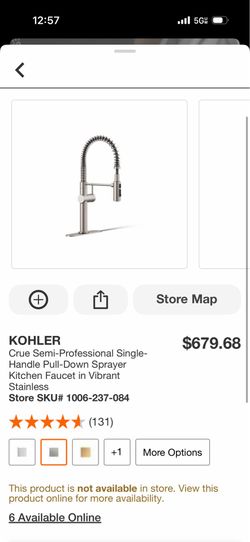 Shop KOHLER Crue Semi-Professional Single-Handle Pull-Down Sprayer Kitchen Faucet in Vibrant Stainless