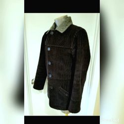 Men GUESS JEANS Corduroy Jacket Coat Color Black Size Small