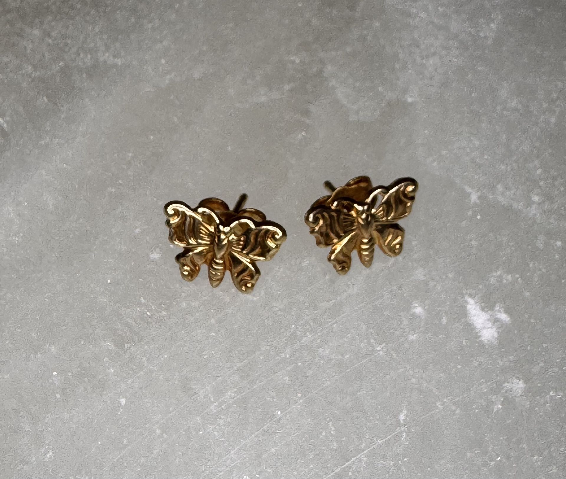 14K SOLID Butterfly Stud Earrings