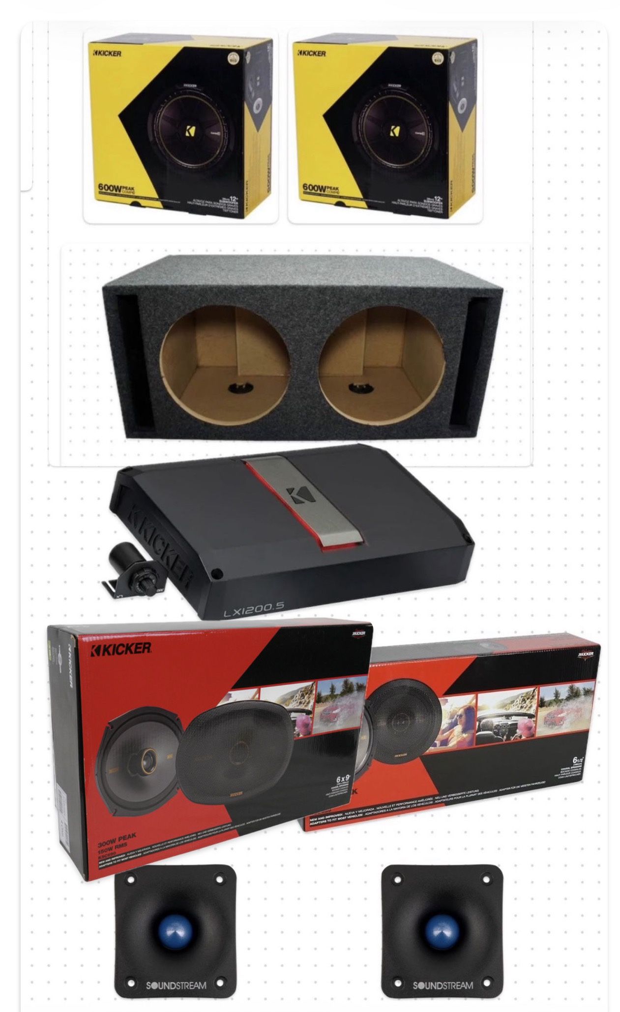 NEW BASS AND VOICE PACKAGE KICKER AUDIO INSTALLED