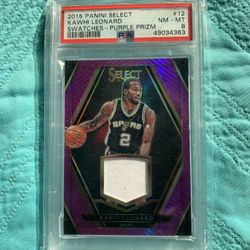 Kawhi Leonard 78/99 🔥 Jersey Swatches Purple Prizm Pop 1 PSA MT 8 Select Basketball 2015-2016 Panini NBA 🏀