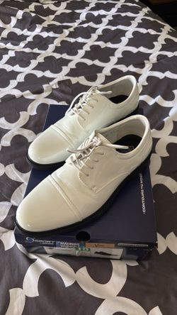 Men’s white dress shoes