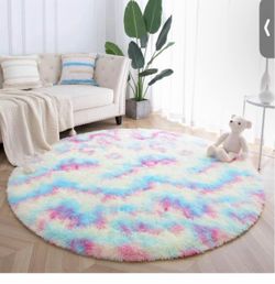 New Soft Round Rainbow Area Rugs Wholesale (6x6 Feet)