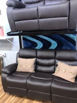 Living room reclining couch and loveseat