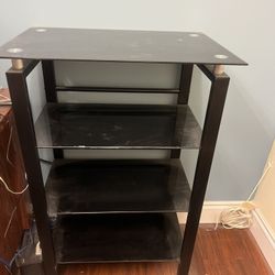 4 Shelf Black glass piece