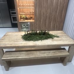 Dinning Table + Bench 