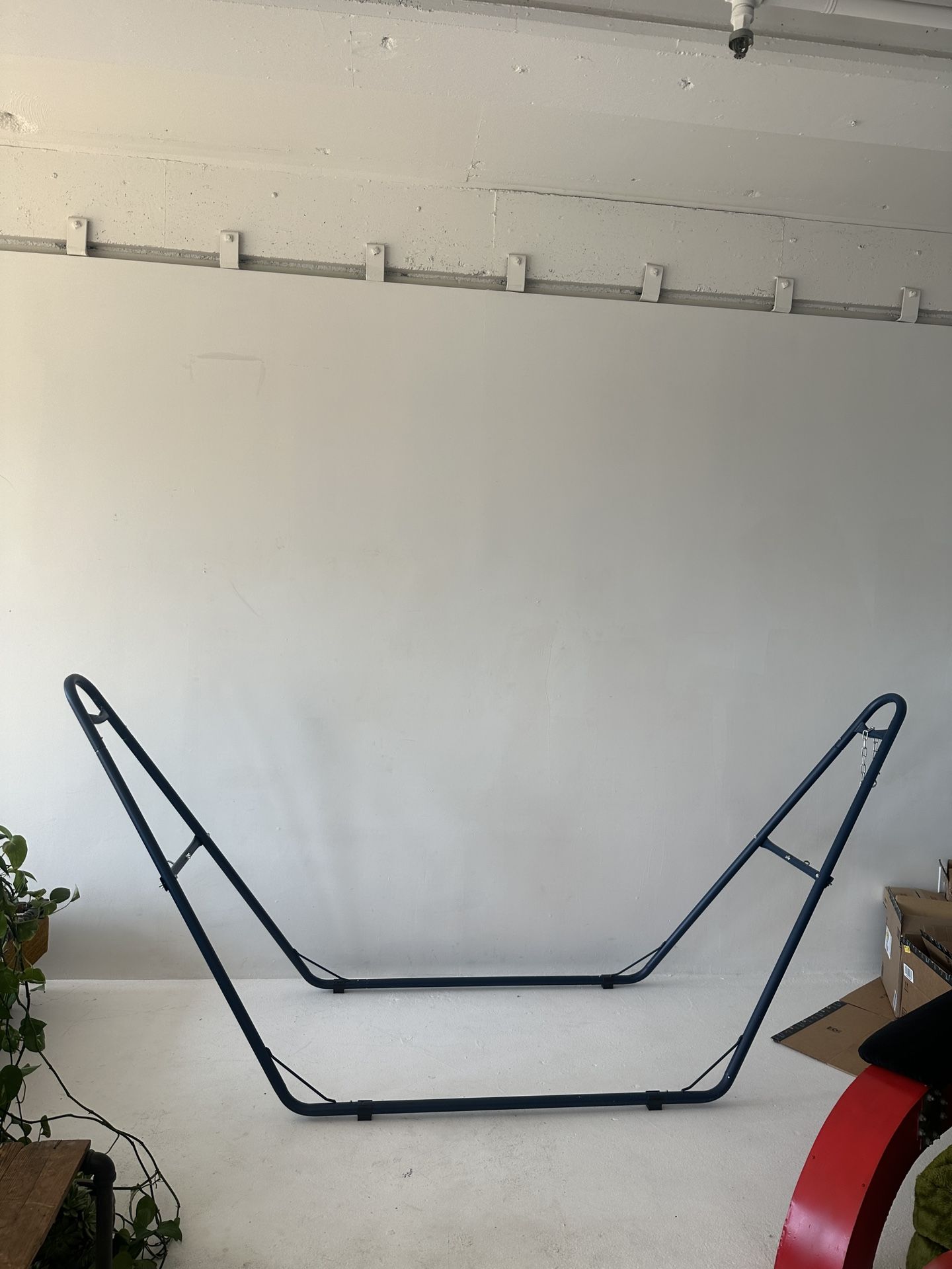 Blue Metal Hammock Stand