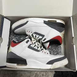 Jordan 3 retro denim fire red sz 13
