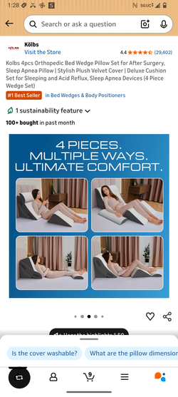 4 piece orthopedic wedge pillow set