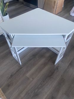 White Corner Sitting Desk