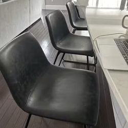 3 Faux Leather Counter Height Stools 