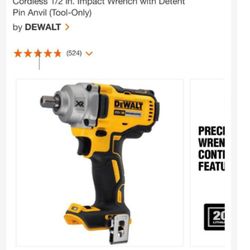Dewalt XR Impact Wrench 1/2"