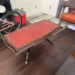 Leather Top Coffee Table