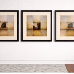 Set of 3 Framed Art Pieces – 26” x 26” 