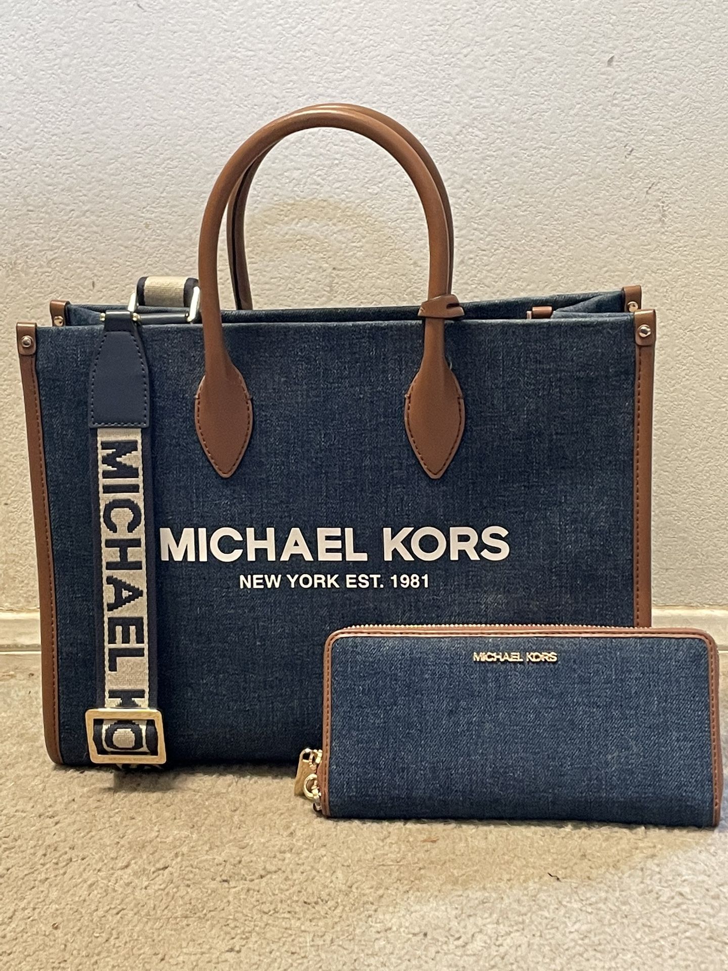 Micheal Kors Mirella Denim Tote Bag